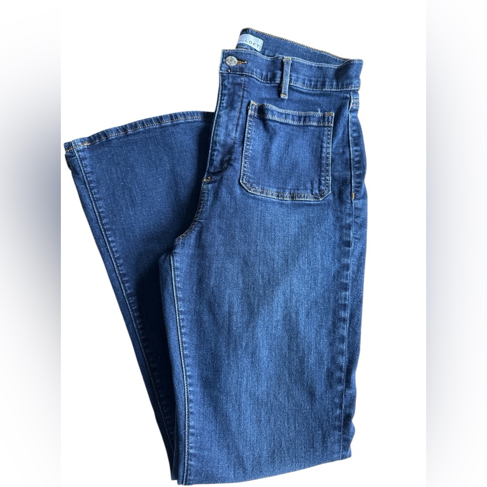 LOFT Wide-Leg Jeans in Medium Blue Wash